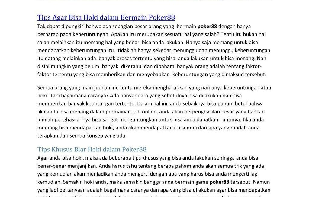 Tips Menang Mudah: Rahasia Hoki Aman dalam Bermain