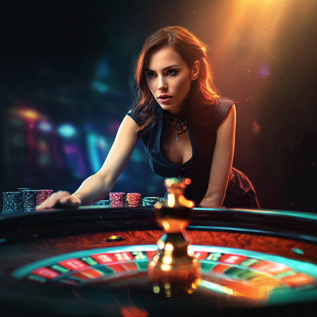 Gamer fokus bermain roulette online di casino Hokijoss dengan dealer virtual, bola roulette, chip taruhan, dan leaderboard global.