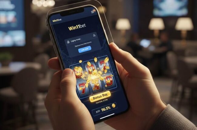 Pemain login Win11bet dan menggunakan fitur Slot Bonus Buy untuk peluang jackpot maksimal