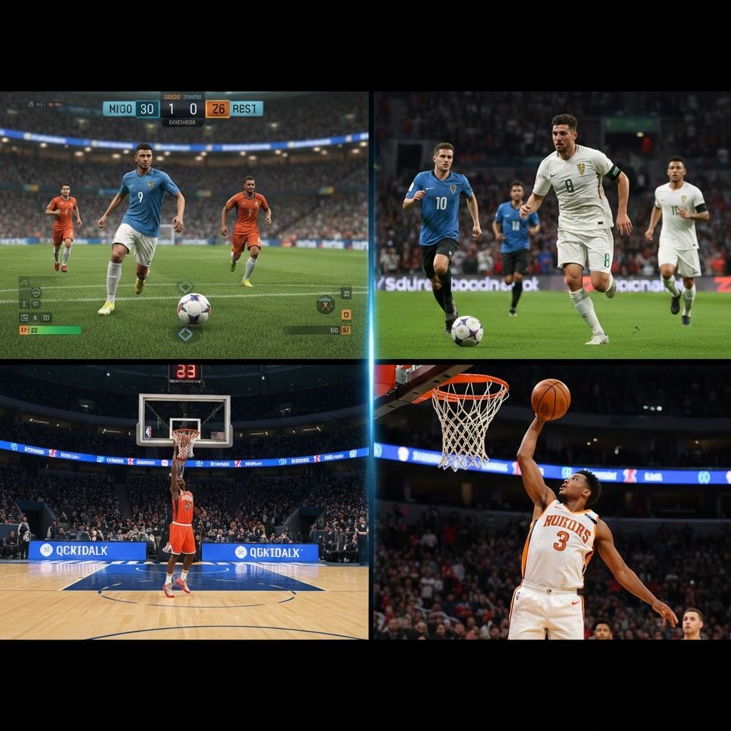 Perbandingan game olahraga dan realitas olahraga dunia nyata